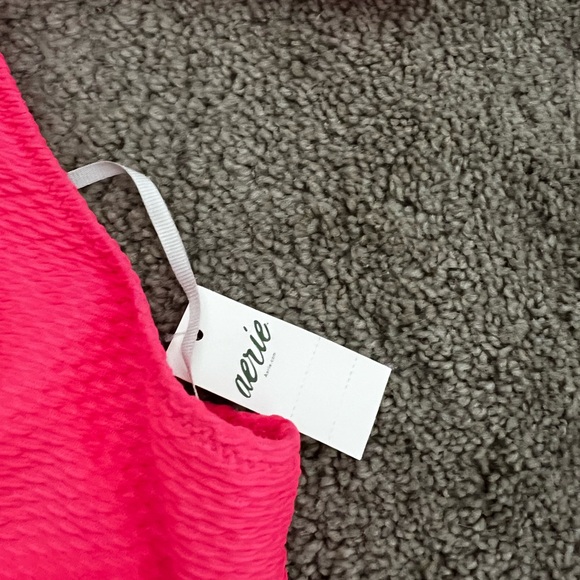 Aerie Jacquard Cut Out String One Piece Swimsuit - Picture 4 of 5